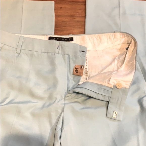 Zara Baby Blue Cropped Pant size 6 - Picture 2 of 5